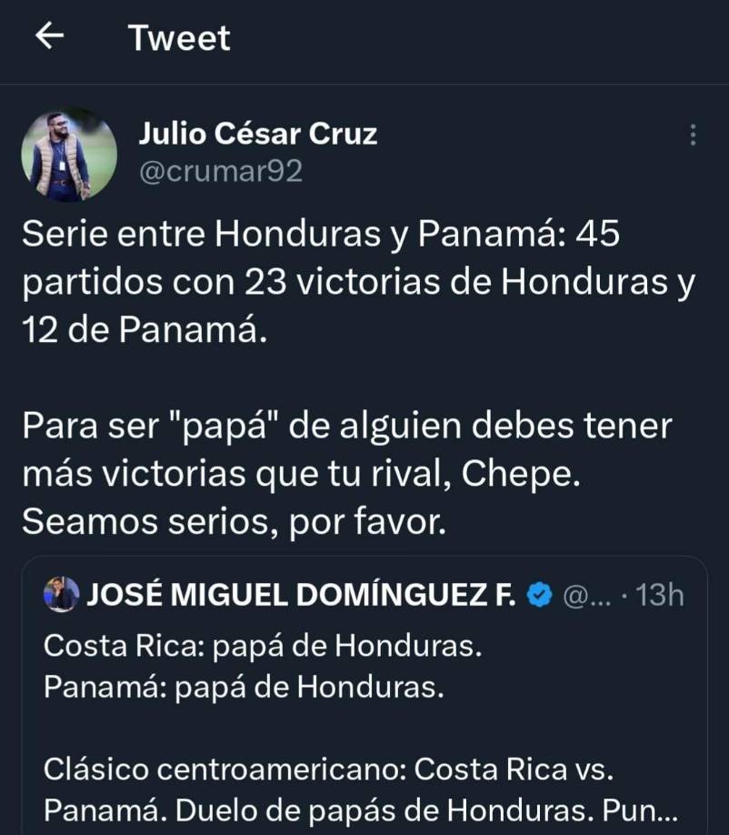 Julio Cruz de Honduras dio su opinión.
