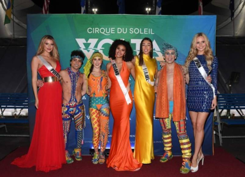 Miss Puerto Rico Madison Anderson, Miss Islandia Birta Abiba Þórhallsdóttir, Miss Israel Sella Sharlin, y Miss España Natalie Ortega.