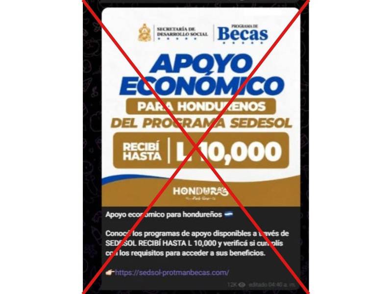 Captura de pantalla a un mensaje de Telegram, hecha el 21 de octubre de 2026.