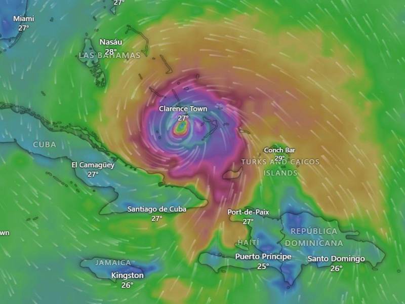 Localización del potente huracán Melissa en el mar Caribe.