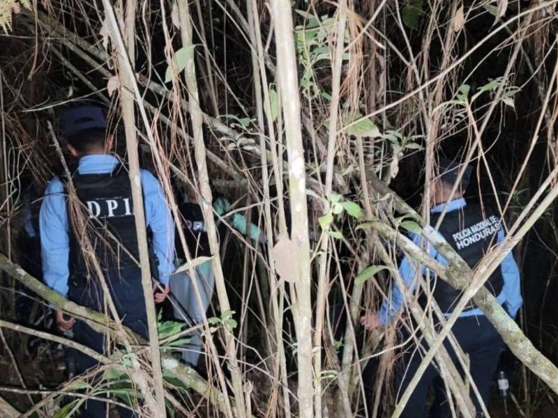 Escena donde fue encontrada sin vida la joven Rosy Fabiola Izaguirre en el sector de La Tigra.