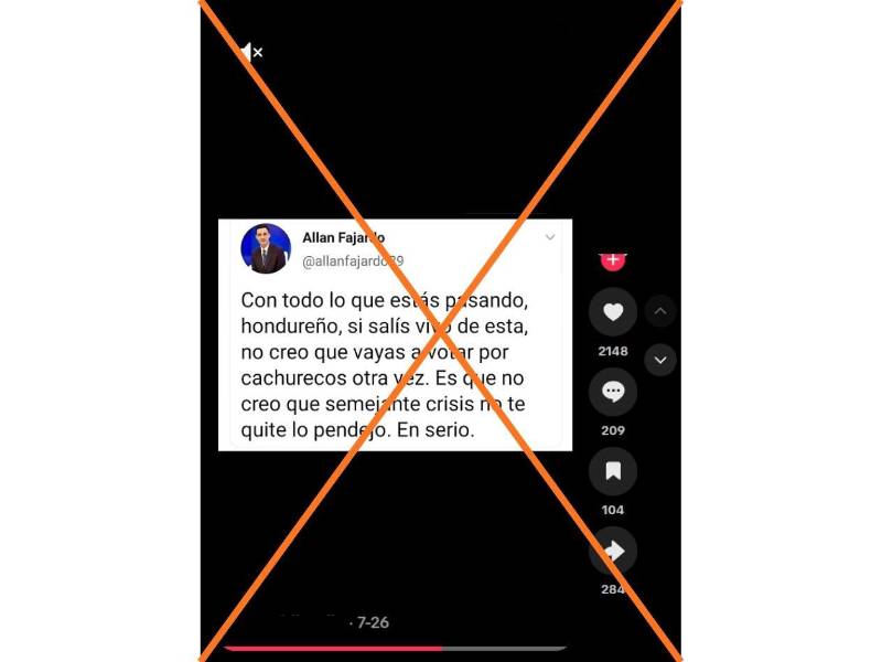 Captura de pantalla a una publicación de TikTok, hecha el 1 de septiembre de 2026.