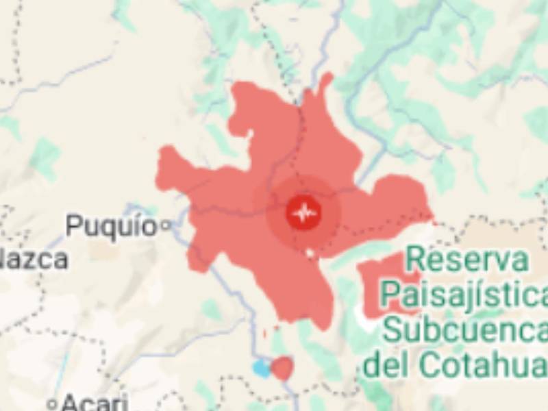 El IGP señaló que el movimiento telúrico se registró a las 13:00 horas (18:00 GMT) de este jueves y tuvo una profundidad de 108 kilómetros.