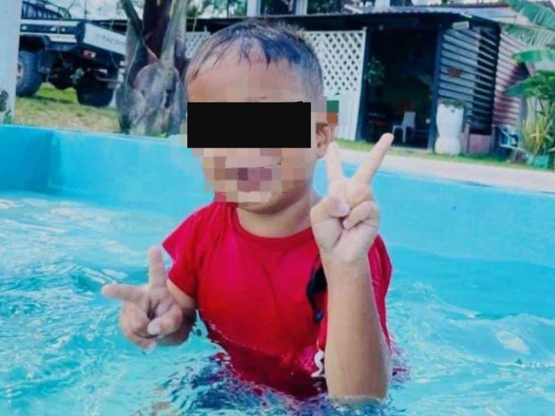 Fotografía en vida del menor Matheo Almendares, de tres años de edad, quien murió ahogado en un balneario de Dulce Nombre de Culmí, Olancho.