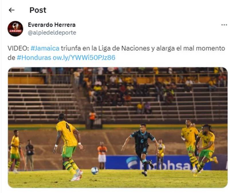 Everaldo Herrera de Costa Rica: “Jamairca triunfa en la Liga de Naciones y alarga el mal momento de Honduras.”