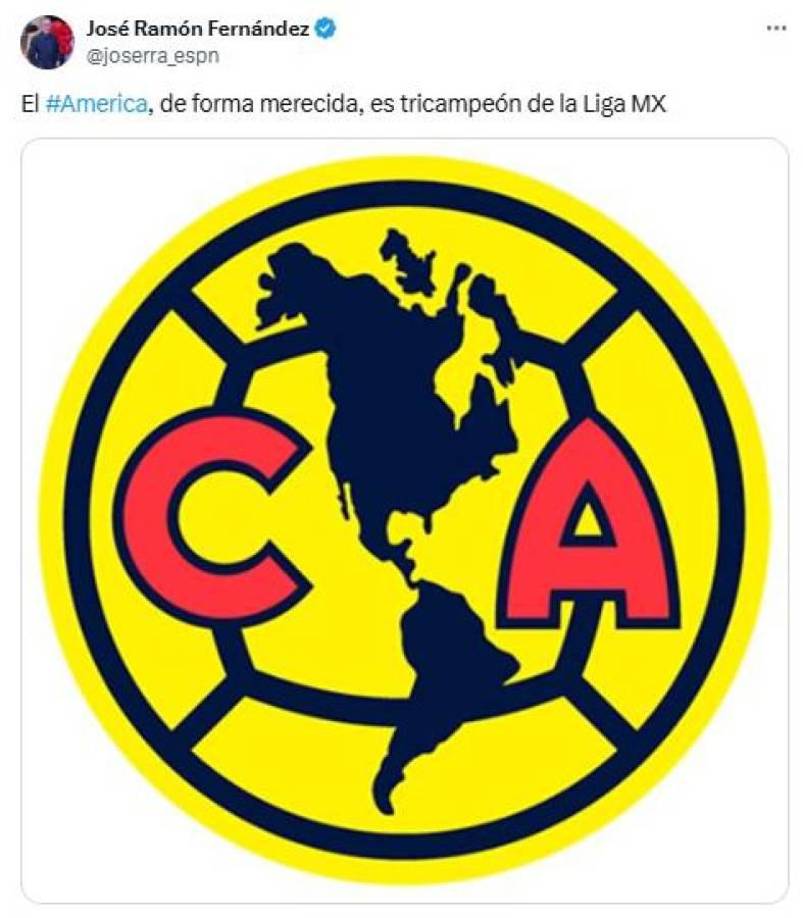 José Ramón Fernández dijo que América esta vez levantó el título sobre Monterrey de “forma merecida”.