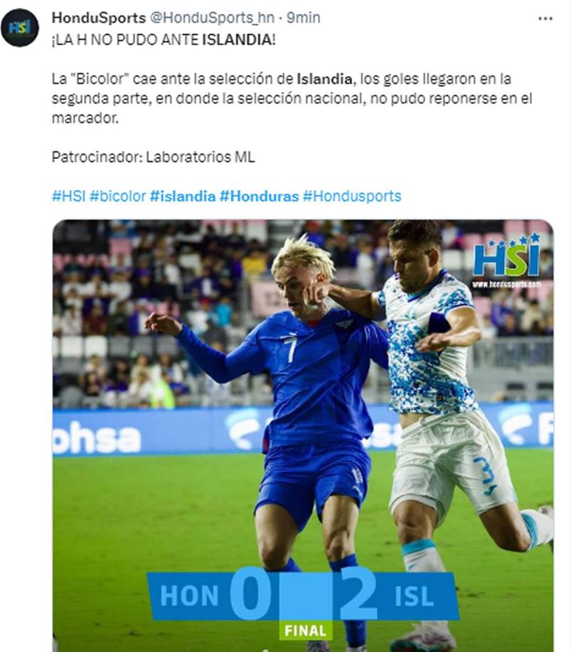 HonduSports - “¡La ‘H’ no pudo ante Islandia!”.