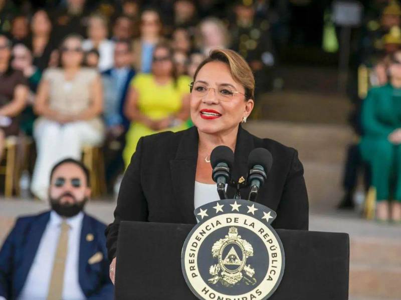 Xiomara Castro, expresidenta de Honduras (2022-2026) durante una intervención pública.