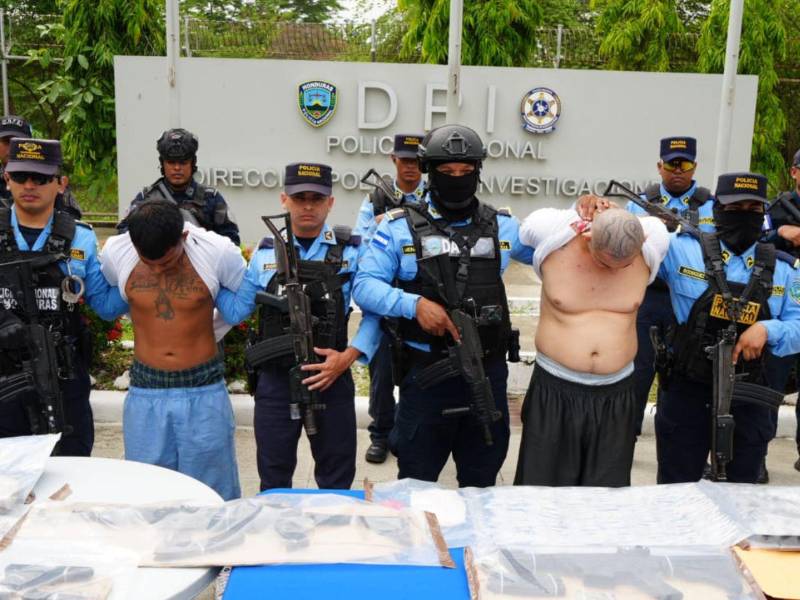 Marvin Mata Mejía, alias Chele Colombia, y César Rodríguez Argueta, alias Little Soldier o Estruendo, fueron capturados en operativos de la DAET en el valle de Sula.