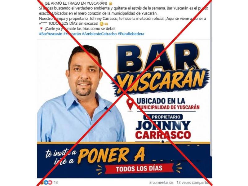 Captura de pantalla a una publicación de Facebook, hecha el 17 de julio de 2026.
