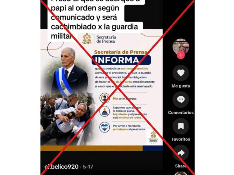 Captura de pantalla a una publicación de TikTok, hecha el 8 de junio de 2026.