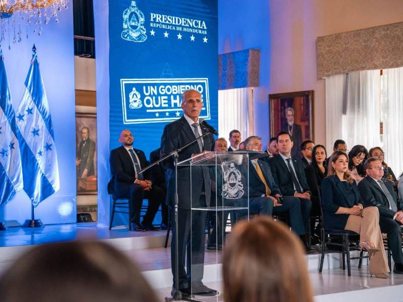 Fotografía a Nasry asfura mientras pronunciaba un discurso en los primeros seis meses de Gobierno el 31 de julio de 2026.