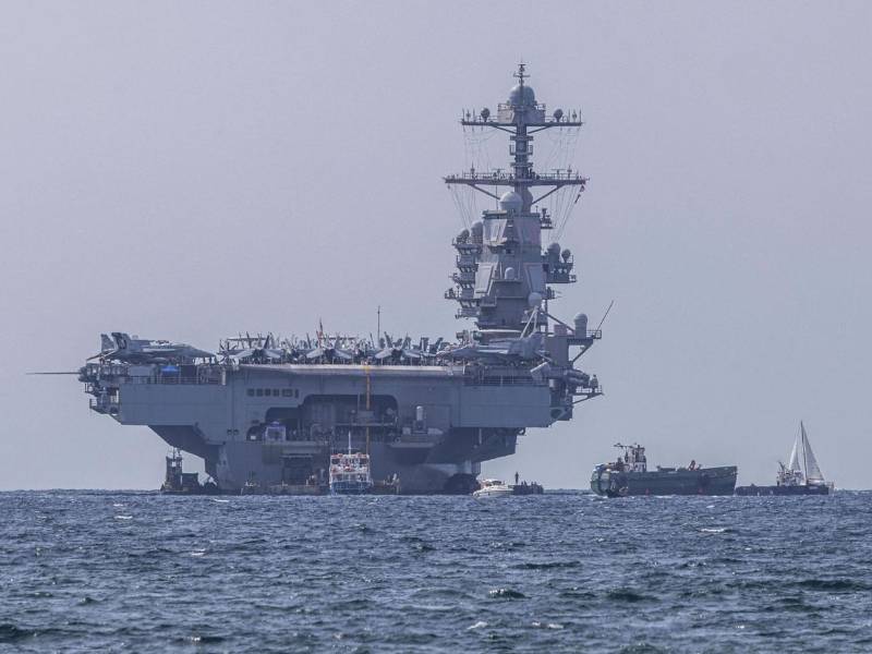 Fotografía de archivo del 3 de octubre de 2025 del portaviones nuclear estadounidense USS Gerald R. Ford en Palma (España). EFE