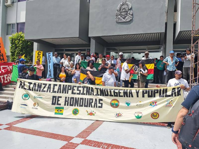 Manifestación de organizaciones campesinas e indígenas de Honduras.