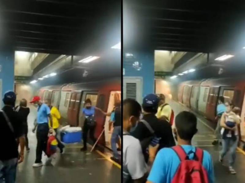 Capturas de pantalla del video de explosión en el Metro de Caracas en 2021.