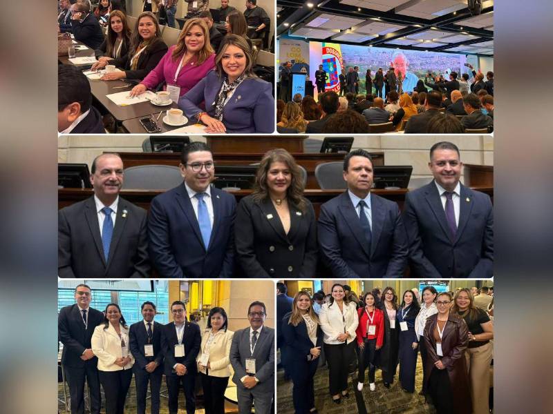 Fotografías publicadas por el Congreso Nacional, las cuales muestran a los diputados hondureños participando en diversas actividades institucionales en Colombia.