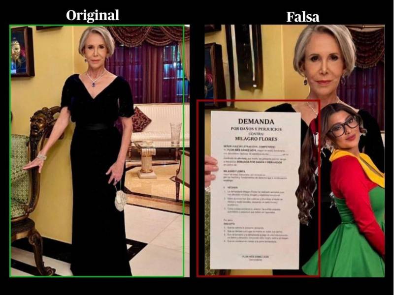 Inconsistencias detectadas por LA PRENSA Verifica durante un análisis visual entre el contenido falso y uno verídico.