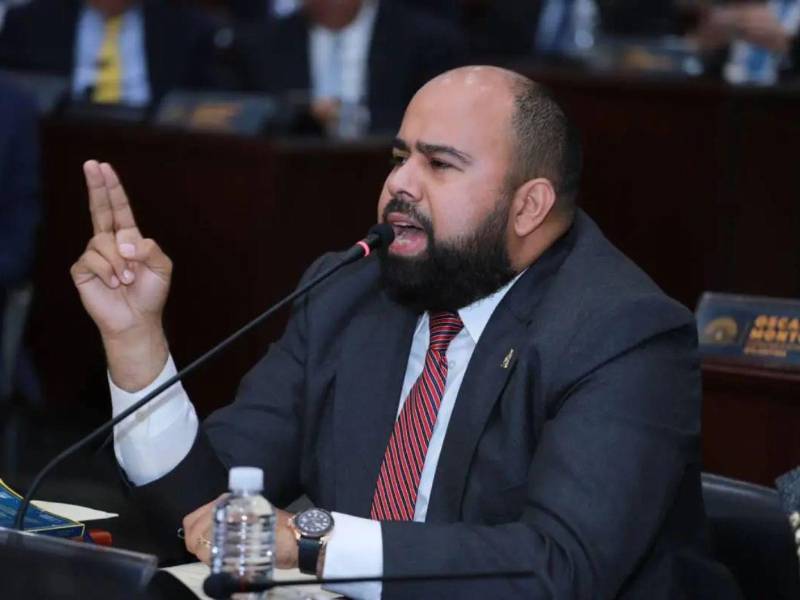 Rafael Sarmiento, diputado de la bancada del partido Libertad y Refundación (Libre), durante una sesión legislativa.