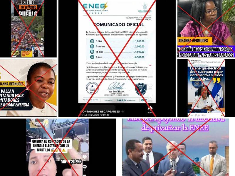 Imagen de collage de las narrativas desmentidas por LA PRENSA Verifica.