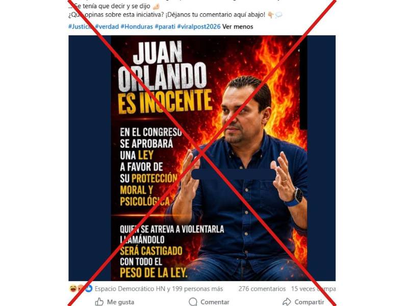 Captura de pantalla a una publicación de Facebook, hecha el 28 de julio de 2026.