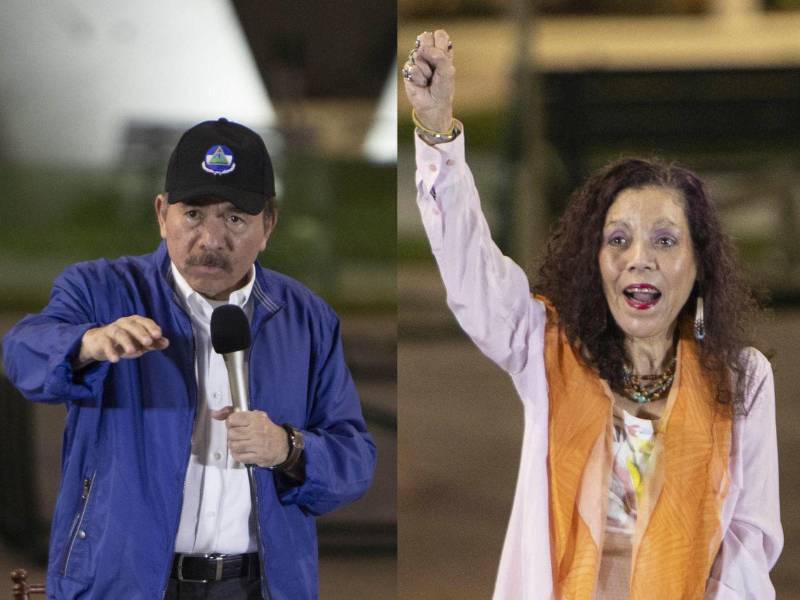 Daniel Ortega y Rosario Murillo, pareja presidencial de Nicaragua.