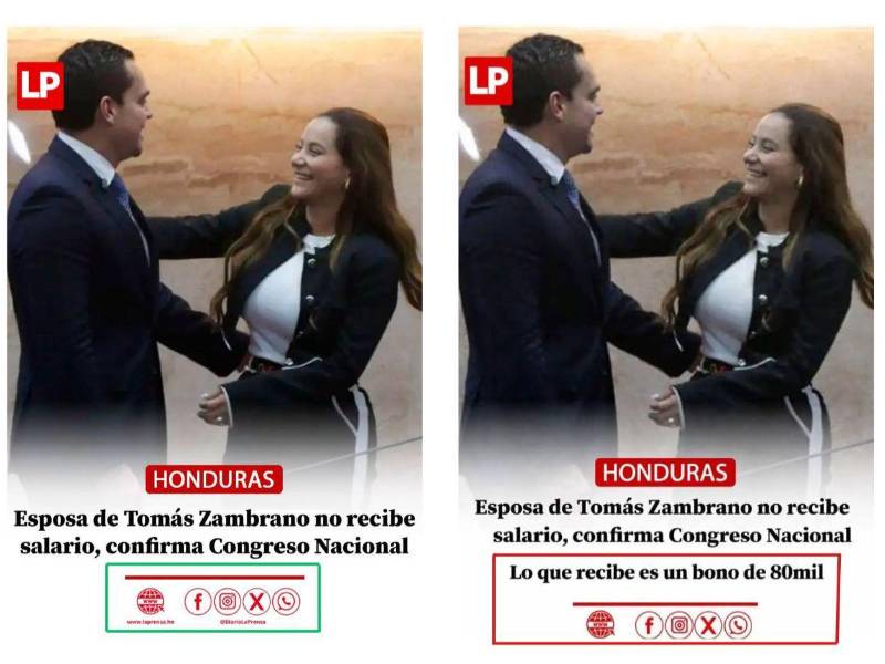 Comparativa entre una captura de pantalla de un contenido auténtico de LA PRENSA y el arte falso, para evidenciar las inconsistencias.