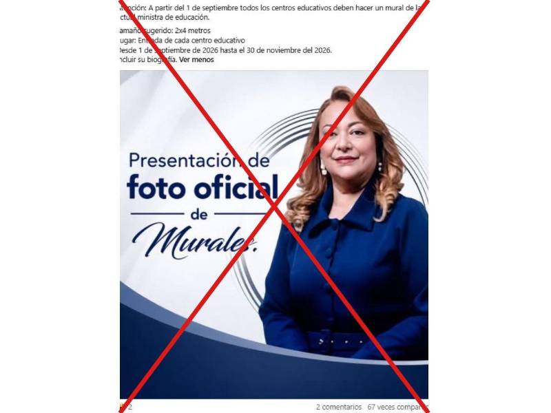 Captura de pantalla a una publicación de Facebook, hecha el 21 de julio de 2026.