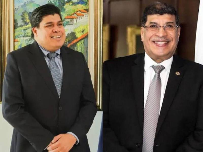 Imagen de Roberto Lagos, director del Banco Central de Honduras (BCH) y Edwin Araque, exdirector del BCH.