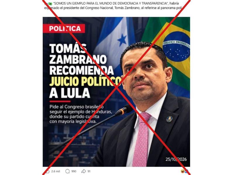 Captura de pantalla a una publicación de Facebook, hecha el 28 de octubre de 2026.