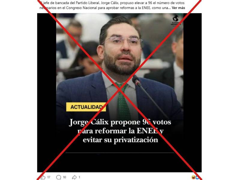 Captura de pantalla a una publicación de Facebook, hecha el 26 de agosto de 2026.