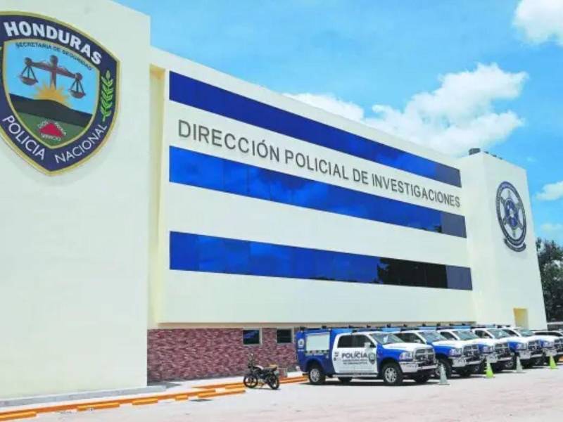 Fotografía a edificio de la Dirección Policial de Investigación (DPI) en Tegucigalpa del 30 de agosto de 2015.