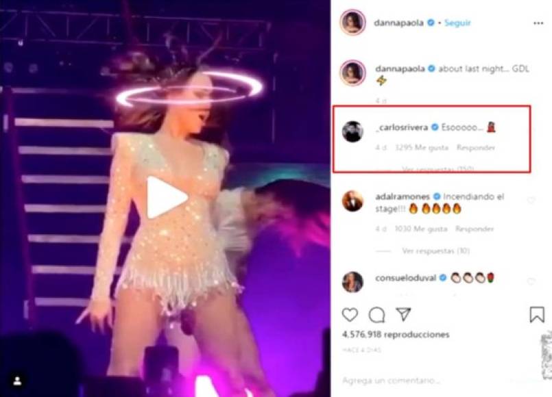 Al parecer el revuelo se dio por un comentario que Carlos Rivera dejó en un video de una de las presentaciones de Danna Paola en La Academia. 'Eso...' escribió el cantante en el video.<br/>