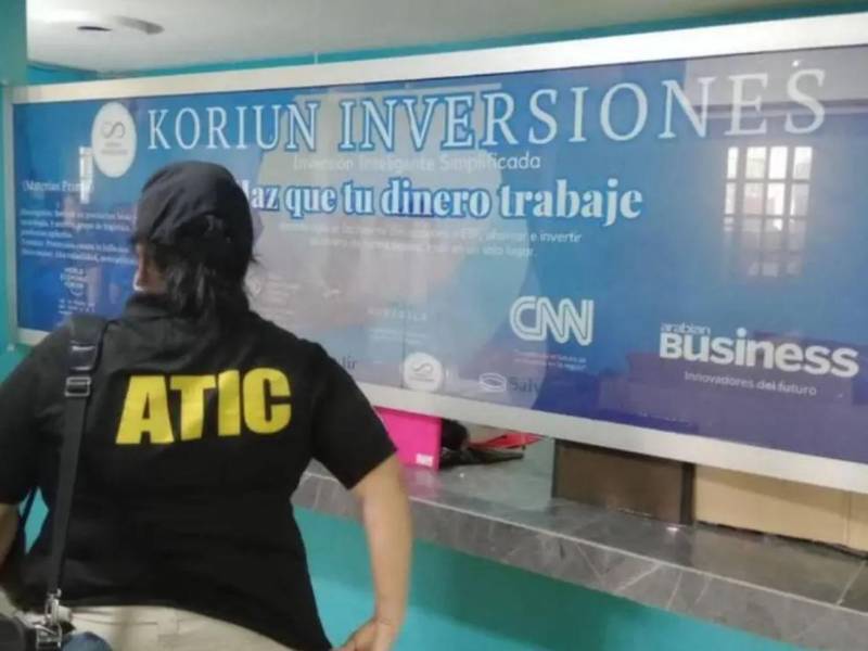 Koriun Inversiones fue intervenida por el Ministerio Público por no contar con documentación legal que acreditara el uso de dinero. Foto: Cortesía del Ministerio Público