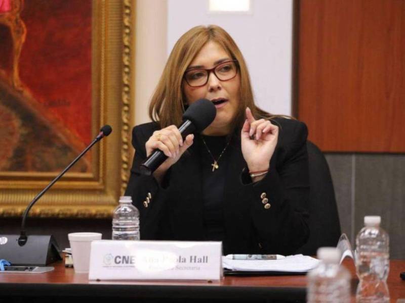 Ana Paola Hall, consejera presidenta del <b>Consejo Nacional Electoral</b> (CNE).