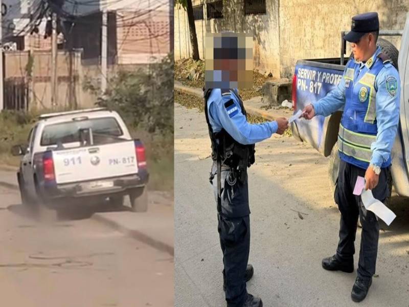 <b>El agente que conducía esta patrulla también realizó maniobras para aventajar a otros conductores en una fila sucesiva, según la publicación de la Policía Nacional en redes sociales. </b>