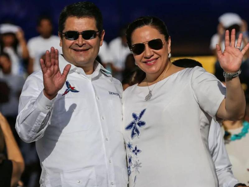 Ana García y Juan Orlando Hernández en imagen de archivo.