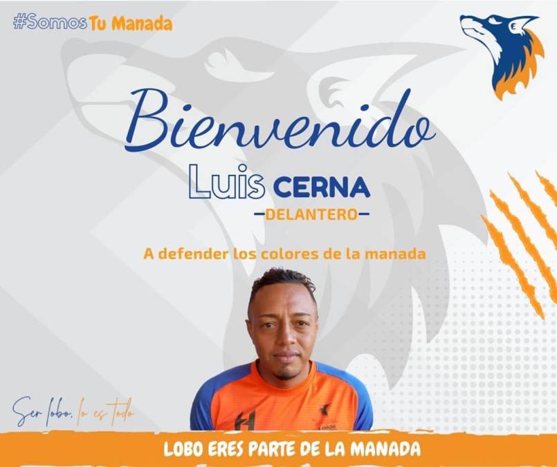 Los Lobos de la UPN también confirmaron la contratación de Luis Cerna, famosos delantero de las ligas burocráticas en Tegucigalpa.