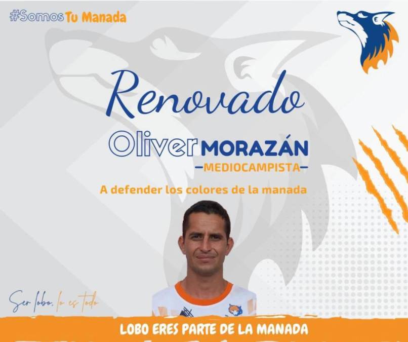 Los Lobos de la UPN anunciaron la renovación por un año del centrocampista Oliver Morazán.