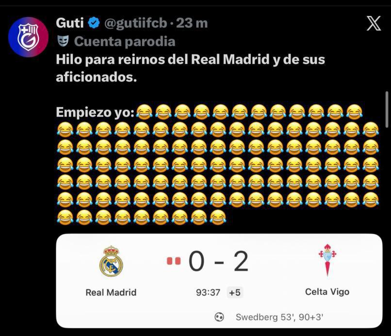 Burlas: Real Madrid es víctima de crueles memes tras derrota vs Celta
