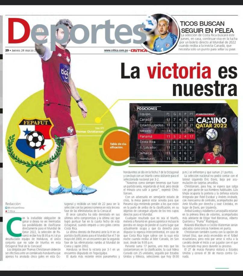 “La victoria es nuestra” es uno de los titulares en un medio de Panamá.