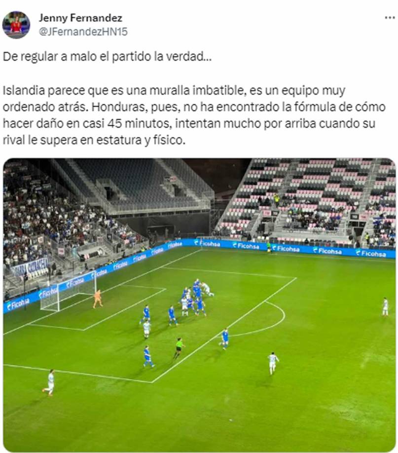 Jenny Fernández, periodista de Diario Diez que estuvo presente en el DRV PNK Stadium - “De regular a malo el partido la verdad”.