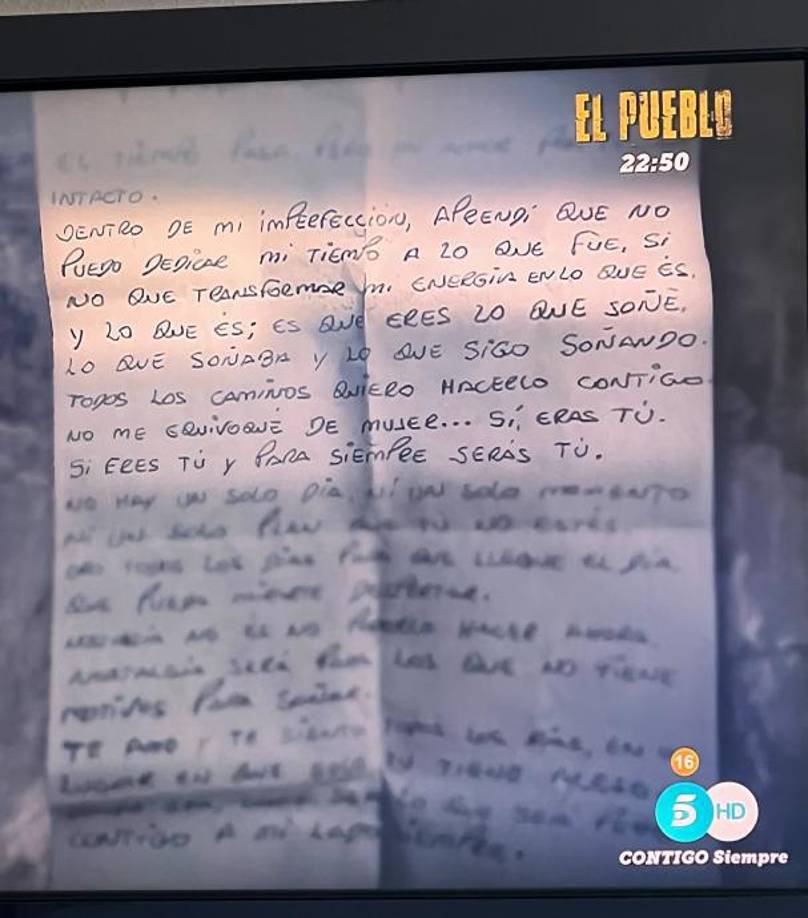 Esta es la imagen de la carta de Dani Alves a Joana Sanz que compartió el medio antes mencionado.