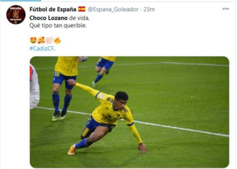 En las redes sociales las cuentas deportivas de España señalan que el hondureño es un tipo querible.