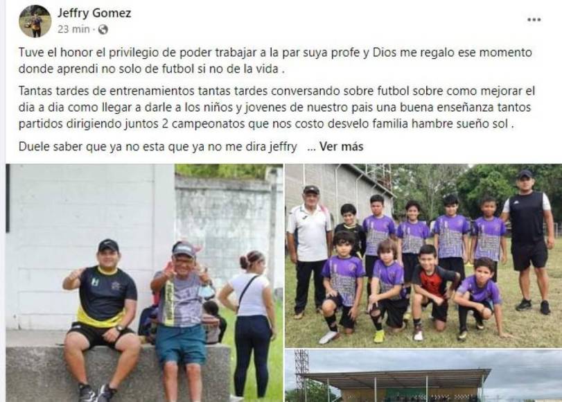 “Tuve el honor, el privilegio de poder trabajar a la par suya profe y Dios me regaló ese momento donde aprendí no solo de futbol, sino de la vida”, publicó Jeffry Gómez, entrenador que trabajó con Matamala.