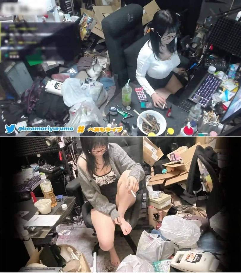 Aunque Beamori Yurumo no es ajena a mostrar su desorden, fue esta transmisión en vivo la que hizo que su cuarto se convirtiera en el centro de atención. Y es que desde que comenzó a mostrar su rostro y su habitación, los fans han podido apreciar el caos que rodea a la streamer.