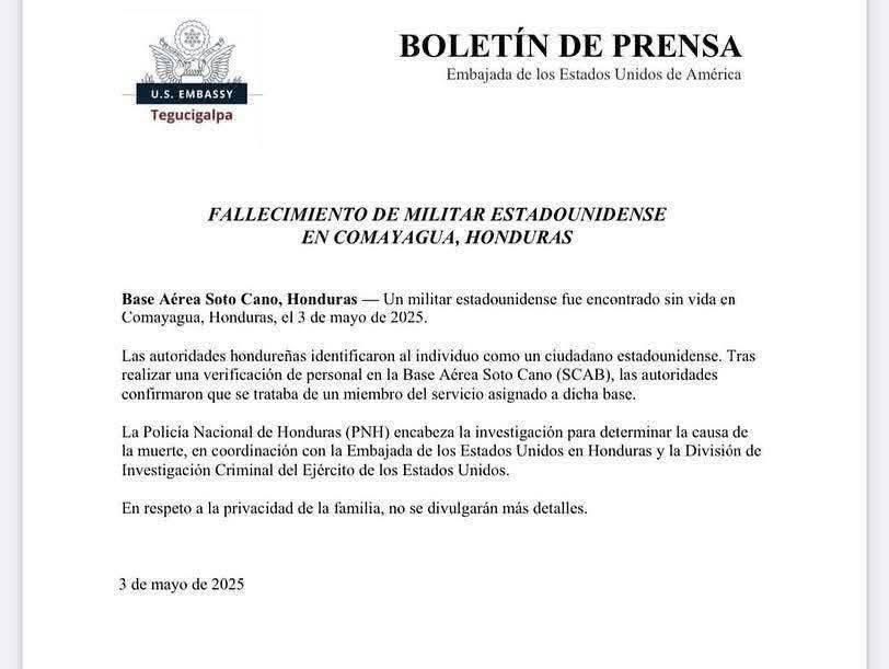¿Quién era Angelo Parisano, el militar estadounidense hallado muerto en Comayagua?
