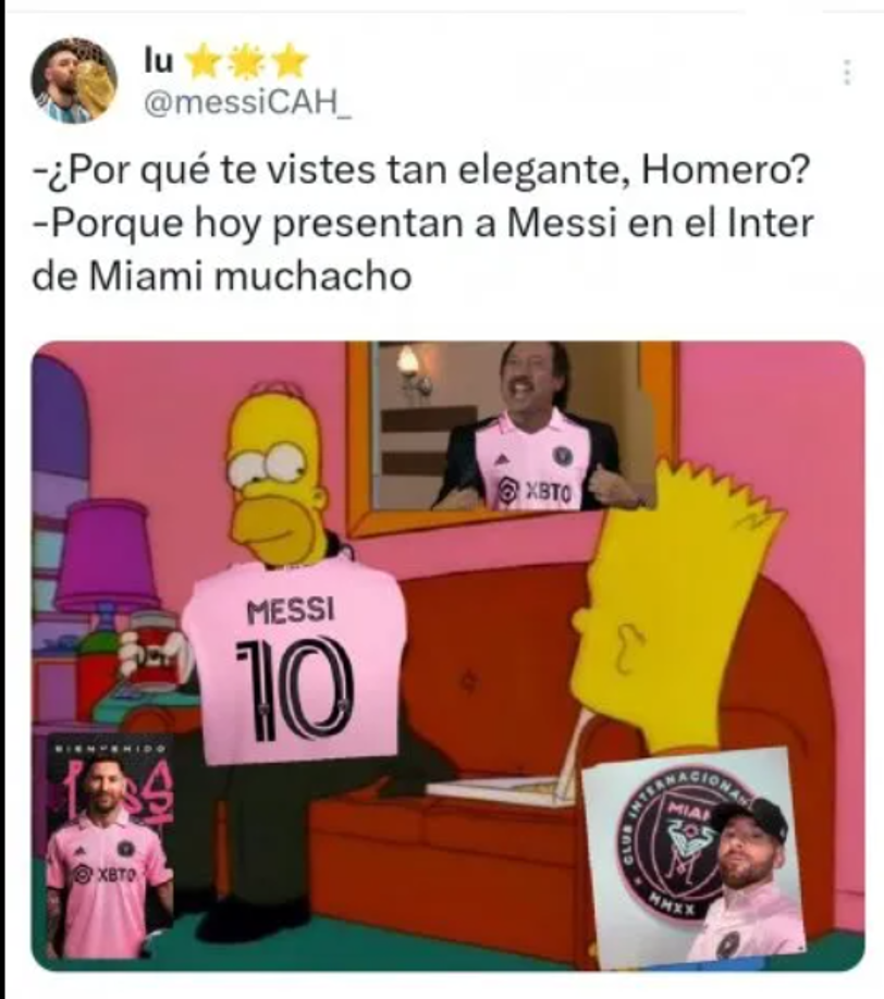 Messi fue víctima de memes tras su presentación con el Inter Miami