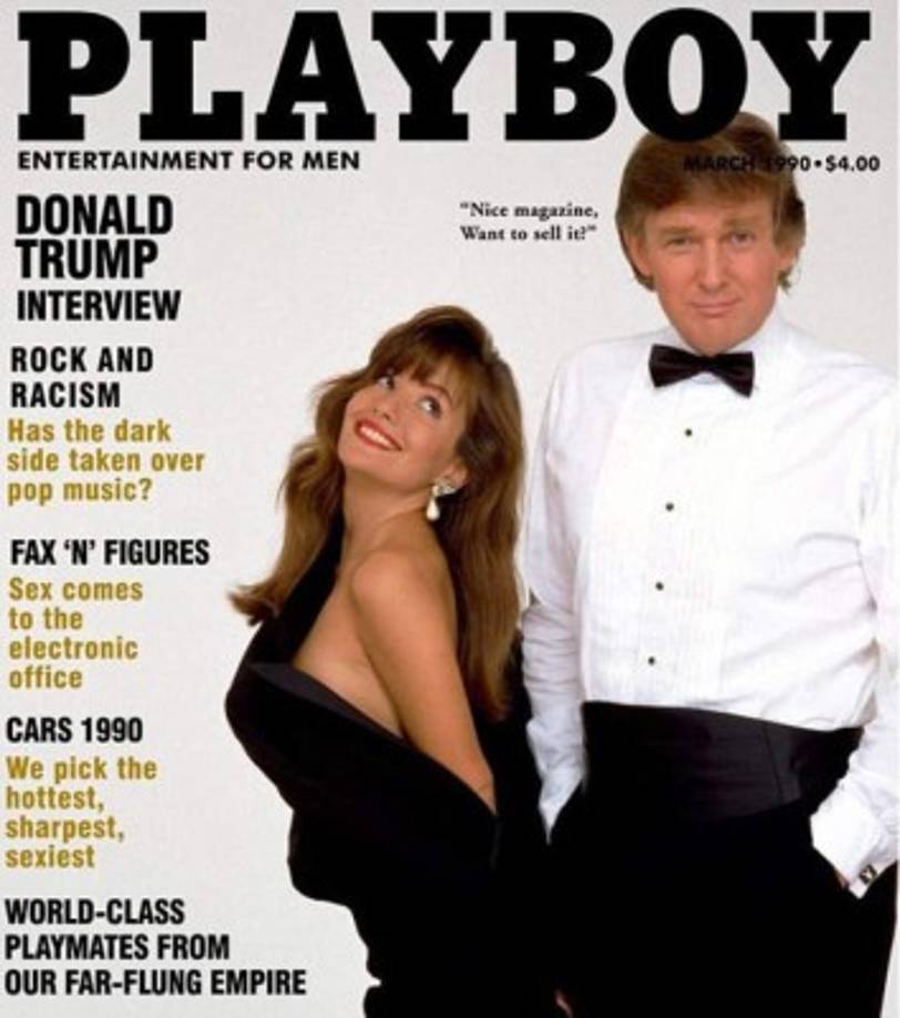En marzo de 1990 la revista para caballeros hizo una apuesta poco común: Juntar a una de las tops model del momento con un multimillonario éxitoso: Donald Trump, quien 27 años después se convirtió en el presidente de Estados Unidos. Esa portada muestra a Trump junto a la modelo Brandi Brandt.