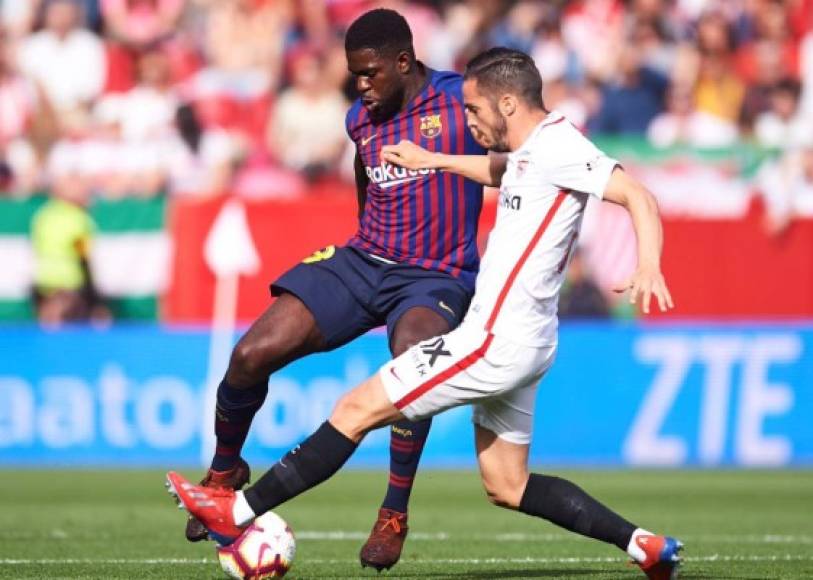 El defensa internacional francés Samuel Umtiti, de baja desde noviembre, fue incluido como titular este sábado en el FC Barcelona para la visita al Sevilla en la 25ª jornada de la Liga española.