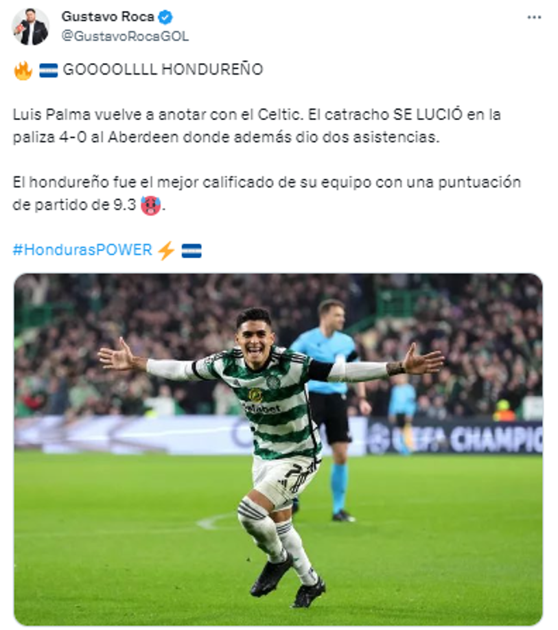 Así reaccionaron en Honduras tras la actuación de Luis Palma con el Celtic, previo a unirse a la selección de Honduras para enfrentar a México.